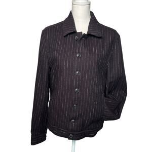 John Varvatos dark plum white striped dress trucker jacket size EU 48 (*US M)